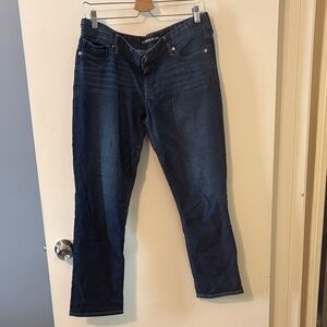Express Dark Blue Straight Leg Jeans